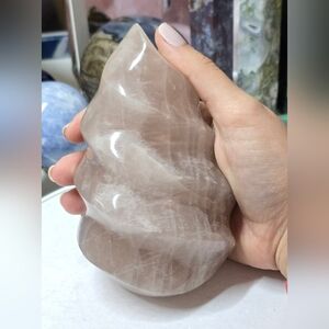 Rose Quartz Flame Crystal Carving 2 Pounds 2oz